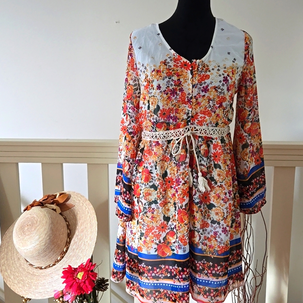 Parsian Collection | Coachella Floral Boho Dress - Picture 11 of 12